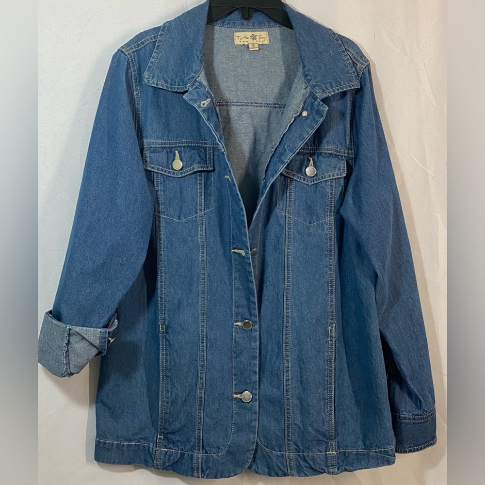 Turtle Bay New York Women’s Denim Shacket Jacket Medium Button-Up Long Sleeve